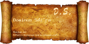 Dominus Sára névjegykártya
