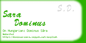 sara dominus business card
