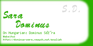 sara dominus business card